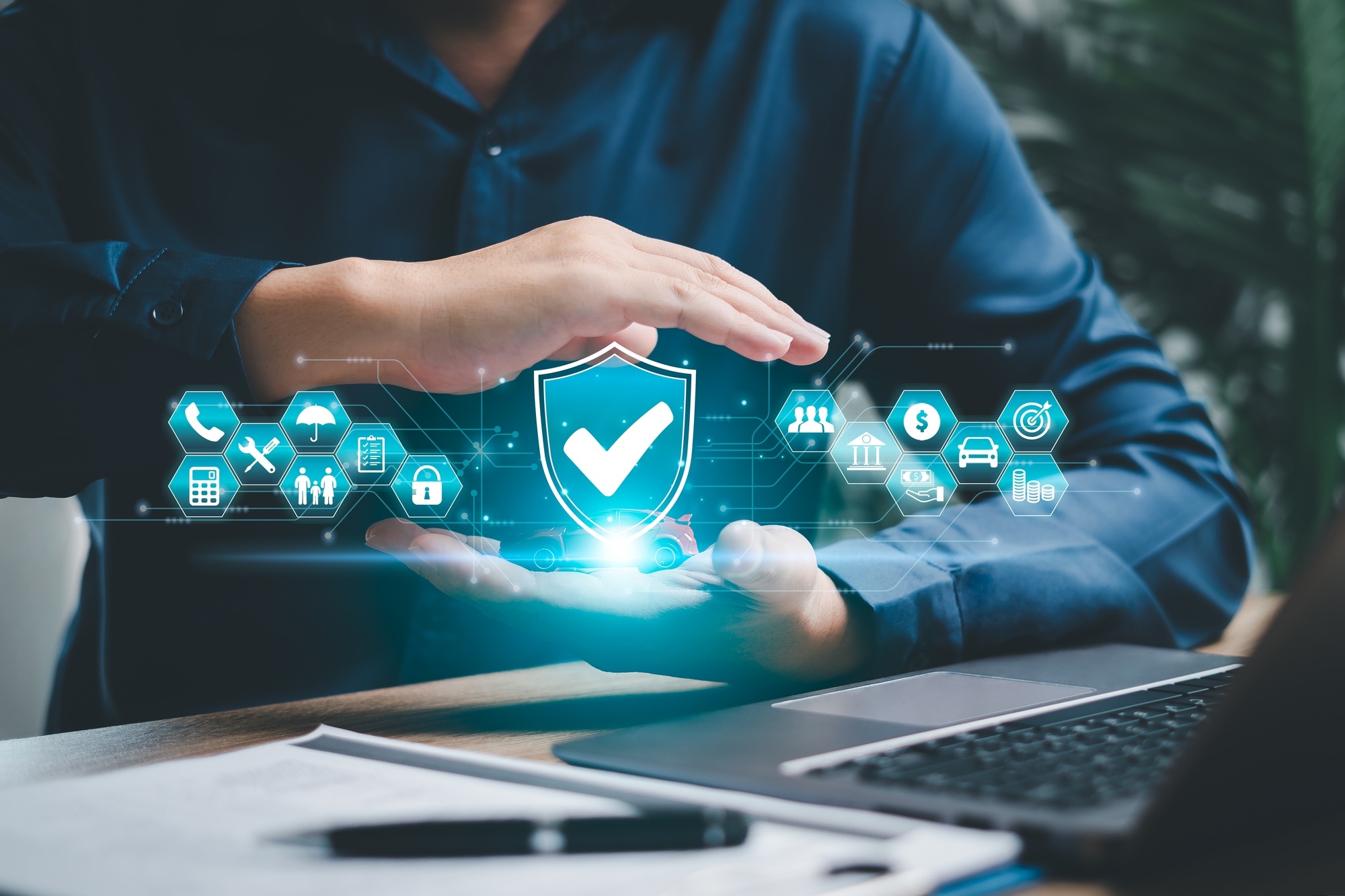 Businessman insurance and protection concept